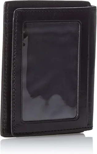 Vista 2 de Bosca Colección Old Leather - Cartera de bolsillo frontal, Cuero negro