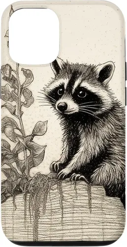 Vista 28 de Minimalistic Plant Draw Racoon Case for iPhone 17