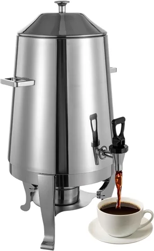 Vista 9 de Dispensador de bebidas calientes, urna eléctrica de café de 13 L, dispensador de bebidas frías y calientes de acero inoxidable con tabla