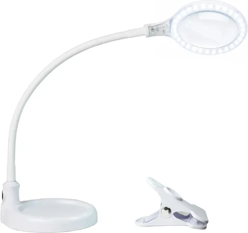 Vista 10 de Brightech LightView Pro Flex 2 en 1: Lámpara de escritorio de aumento, lupa de luz ajustable de 1.75x, con luz para manualidades, lectura, trabajo