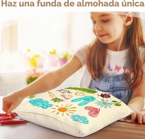 Vista 2 de Fundas de almohada de sublimación en blanco de 16 x 16 pulgadas, fundas de almohada beige a granel para vinilo de transferencia de calor, juego de 6