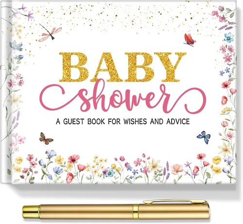 Vista 12 de Fuyoooo 27 piezas de libro de invitados para baby shower de safari en la jungla con tarjeta de lugar floral y sello de inicio de sesión para baby