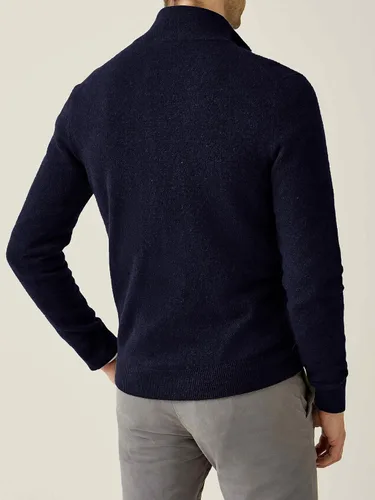 Vista 3 de Makkrom Suéter de punto con cremallera completa para hombre, de manga larga, informal, ajustado, para invierno