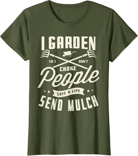 Vista 47 de I garden so I don't choke People save Life spend mulch T-Shirt, Negro