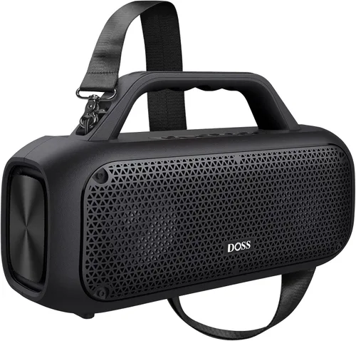Vista 10 de DOSS Extreme Boom - Altavoz Bluetooth para exteriores con sonido potente de 60 W, graves profundos, tiempo de reproducción de 30 horas, USB-C, Verde