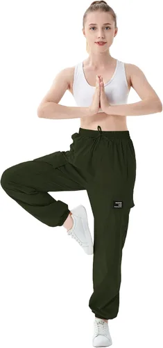 Vista 5 de SANGTREE Pantalones deportivos tipo cargo casuales impermeables para niñas y mujeres