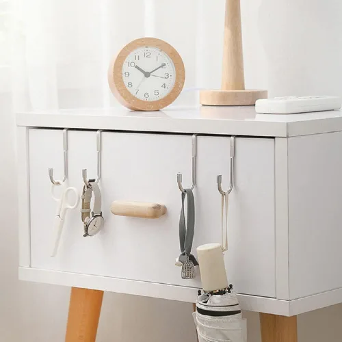 Vista 2 de Soporte de gancho para cajón de puerta – 304 acero inoxidable doble en forma de S gancho de metal resistente sin perforar la puerta trasera