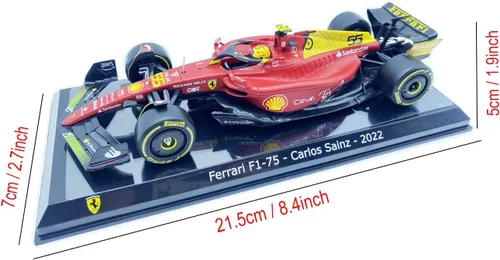 Vista 5 de HTLNUZD Bburag 24/1/2022 Nuevo F1-75#55 para Ferrari 75 aniversario Sainz Estático Fórmula Uno Aleación Coche de carreras de aleación fundido
