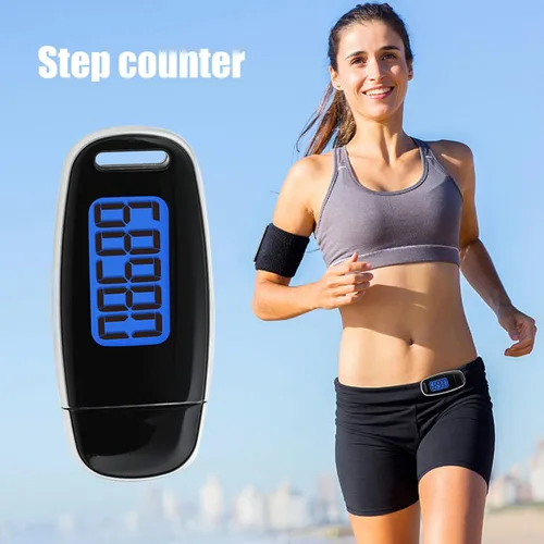 Vista 7 de Podómetro 3D contador de pasos con retroiluminación LED USB recargable paso con cordón extraíble Accuratel podómetros para caminar