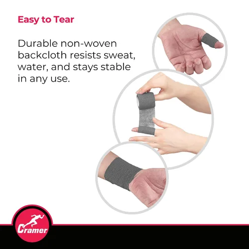 Vista 4 de Cramer Eco-Flex Cinta elástica autoadhesiva, cinta cohesiva, cinta elástica flexible para deportes, suministros de entrenamiento atlético, envoltura