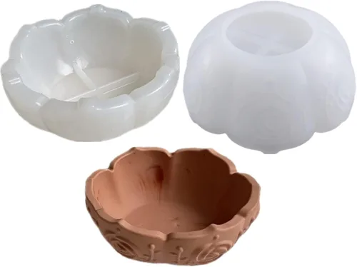 Vista 12 de Maceta geométrica de silicona, molde para suculentas, jarrón, cactus, molde de hormigón, resina epoxi, portavelas, yeso, cemento, arcilla