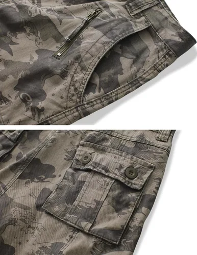 Vista 5 de AKARMY - Pantalones cargo informales para hombre, pantalones militares de camuflaje, pantalones de combate y trabajo con 8 bolsillos (sin cinturón)