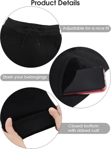 Vista 2 de URATOT 1 paquete de pantalones deportivos con forro de sherpa para mujer, con bolsillos, cálidos, para invierno, pantalones deportivos con forro