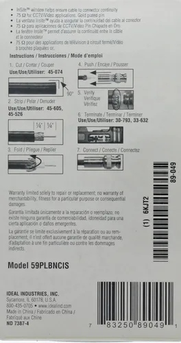 Vista 4 de Ideal Electrical 89-5047 BNC Conectores de compresión, conector de compresión coaxial para cable RG-59, 35 conectores, tarro