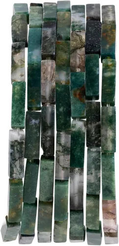 Vista 11 de Cuentas de tubo rectangular de jade africano natural, 0.157 x 0.512 in, 15.0 in/str sueltas semi piedras preciosas para hacer pulseras, collares