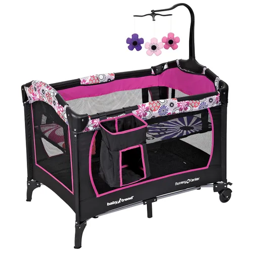 Vista 8 de Baby Trend Comet - Corral plegable rápido con moisés colgante, color gris desierto