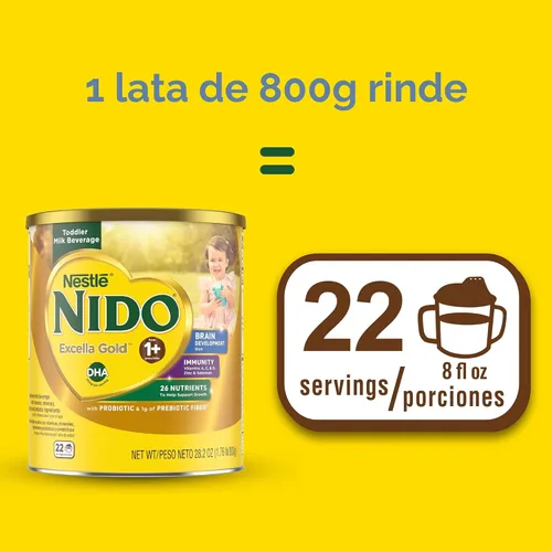 Vista 6 de Nestle Nido Excella Gold - Leche en polvo original, 28.22 oz, paquete de 4