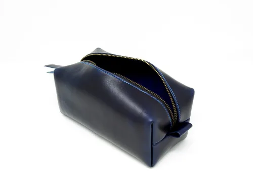 Vista 5 de Kit Dopp de piel auténtica, bolsa de aseo portátil para hombre para artículos de afeitado y aseo, organizador de cosméticos de viaje, regalo