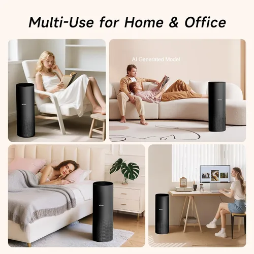 Vista 9 de Afloia Humidificador y purificador de aire en uno, combo de purificador de aire y humidificador evaporativo para el hogar, limpiador de aire