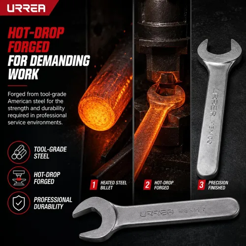 Vista 4 de URREA Llave de servicio - Llave mecánica de 1 pulgada con diseño forjado fino y acabado satinado - U3532