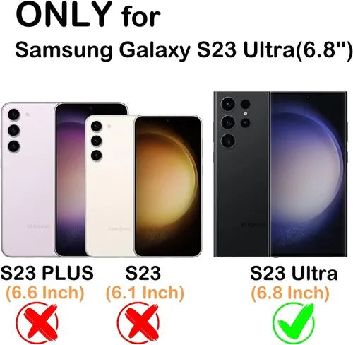 Vista 7 de Funda ultra transparente para Samsung Galaxy S23 con 2 protectores de pantalla, resistente a prueba de golpes, protección contra caídas, carcasa