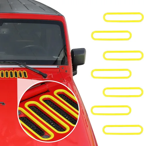 Vista 8 de Cubierta de ventilación del capó, panel de carcasa, cubierta de ventilación, accesorios exteriores de ABS para Jeep Wrangler JK JKU 2/4 puertas Azul