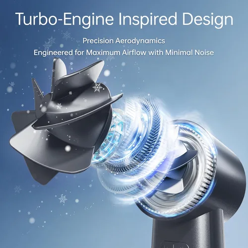 Vista 6 de MUXNW Mini Turbo Jet Fan: Ventilador Personal Portátil Pequeño de Bolsillo de Mano Recargable con Batería Operado por USB para Mantenerse Fresco