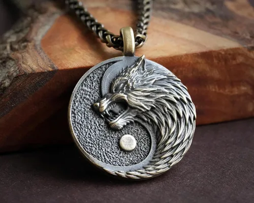 Vista 63 de Collar Yin Yang para hombre, joyería colgante de alta calidad de aspecto antiguo, regalos de Yin Yang, joyería vikinga para hombres
