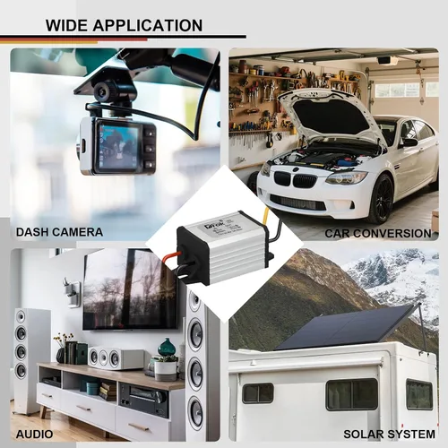 Vista 6 de DROK? Convertidor de corriente de coche impermeable de alta eficiencia DC12V a 6 V/3 A. Reduce el voltaje del módulo 9-22 V a 6 V., 1