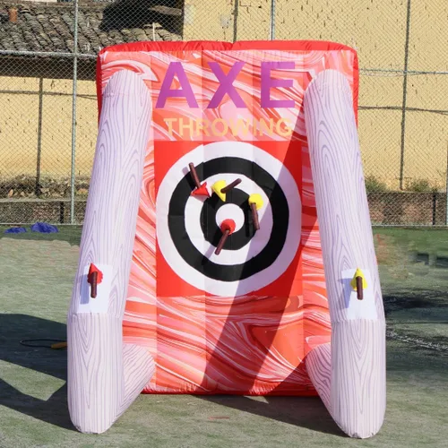 Vista 5 de Juego de Carnaval Inflable 4 en 1 Juego de Deportes Inflables Juego de Anillos de Lanzamiento de Baloncesto Multideportes para Patio