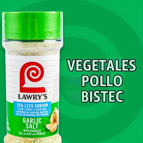 Vista 14 de Lawry's 25% menos de sal de ajo y sodio con perejil, 5.62 oz