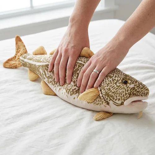 Vista 7 de Juguete de peluche de bacalao de simulación de bacalao – 17 pulgadas de profundidad realista de animales del océano del Pacífico, figura de juguetes