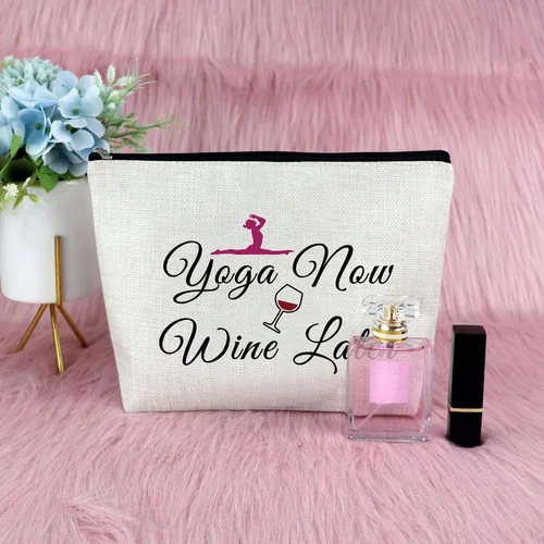 Vista 7 de Sfodiary Bolsa de maquillaje para amantes del yoga, regalos de yoga para mujeres, instructoras de yoga, regalo de agradecimiento para profesores