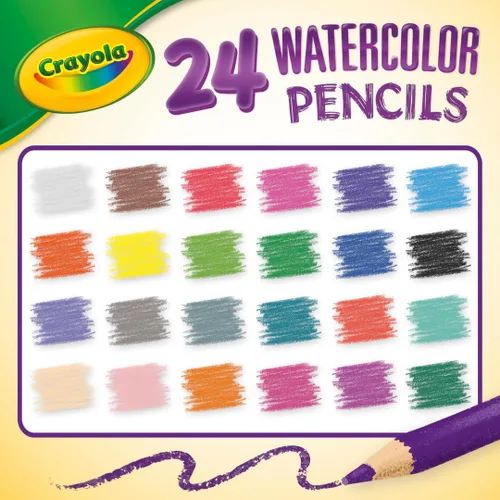 Vista 5 de Lápices de colores de acuarela Watercolor de Crayola, 24 unidades, Paquete de 1, Variados