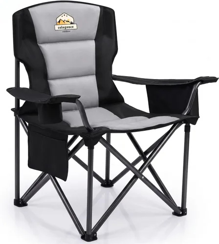 Vista 19 de Sillas de campamento de gran tamaño, paquete de 2 – Silla de campamento plegable resistente de 450 libras, sillas plegables para exteriores anchas