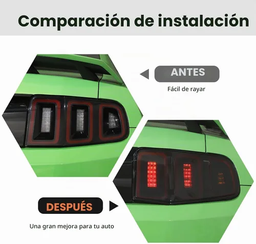 Vista 2 de RT-TCZ Cubierta de lámpara de luz trasera, marco de guardia, biseles, accesorios de decoración para Ford Mustang (2010-2012 negro ahumado)