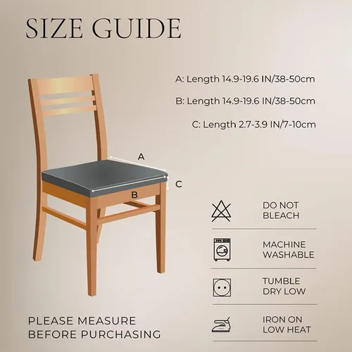 Vista 5 de SearchI Juego de 4 fundas de asiento para sillas de comedor repelentes al agua, fundas de asiento elásticas lavables para sillas de comedor