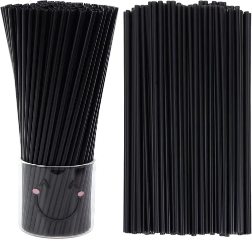 Vista 13 de Tomnk 300 pajitas desechables, pajitas de plástico de 8.25 pulgadas, pajitas de plástico para vasos y café helado 0.24" Wide Food-Grade BPA-Free