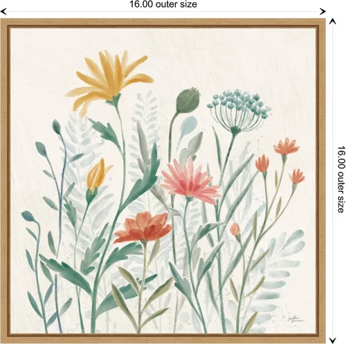 Vista 4 de Amanti Art Lienzo enmarcado para pared, 16 x 16 pulgadas, vibraciones de flores silvestres III por Janelle Penner, lienzo enmarcado para pared