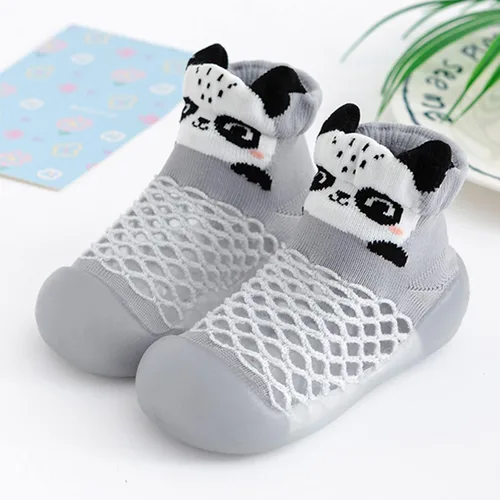 Vista 4 de Calcetines de bebé antideslizantes con suela de goma para niños pequeños, recién nacidos, niños y niñas, zapatos lindos de animales de dibujos