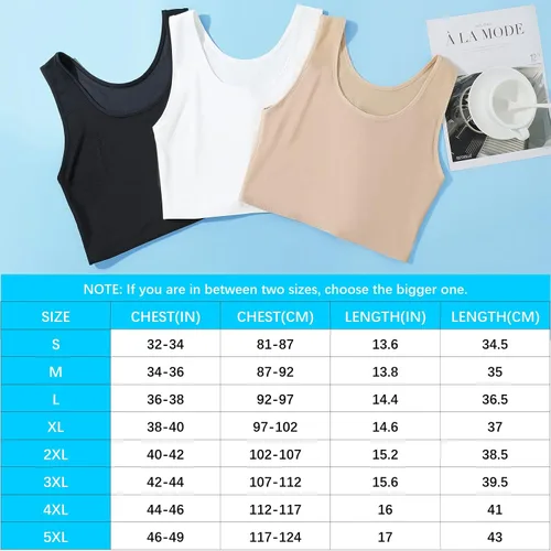 Vista 6 de Trans Chest Binder Transgender FTM Cosplay Breathable Half Breast Binder Tank Top