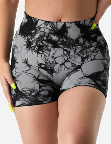 Vista 4 de YEOREO Pantalones cortos profesionales de entrenamiento para mujer, 3.6 pulgadas, pantalones cortos sin costuras, cintura alta, contorno, gimnasio