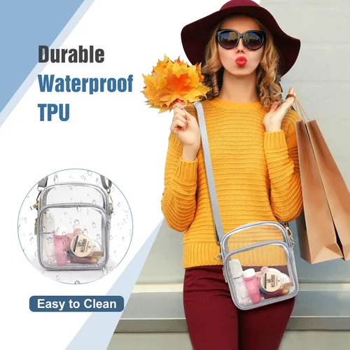 Vista 7 de COROMAY - Bolso transparente para mujer, apta para estadios