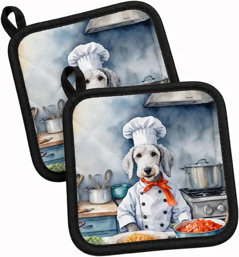 Vista 45 de Caroline's Treasures Coton de Tulear El Chef Par de Agarraderas de Ollas de Cocina Resistentes al Calor Juegos de Agarraderas de Ollas Almohadillas