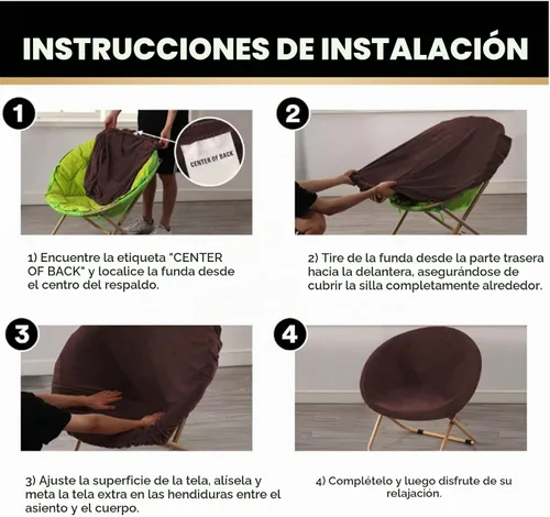 Vista 5 de Funda de terciopelo para silla papasan redonda, funda elástica para cojín de plato, se ajusta a 29-37 pulgadas, protector de muebles lavable