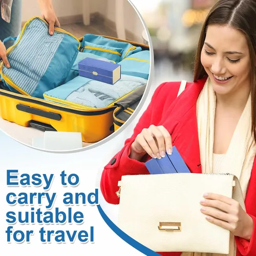 Vista 5 de Flutesan Estuche diario para lentes de contacto y organizador de anteojos, 2 en 1, de doble cara, portátil, para viajes, uso diario, almacenamiento