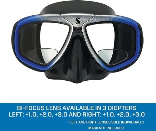 Vista 2 de SCUBAPRO Lente óptica bi-Focus para máscara de buceo con zoom para buceadores hipermetropía, derecha +2.0