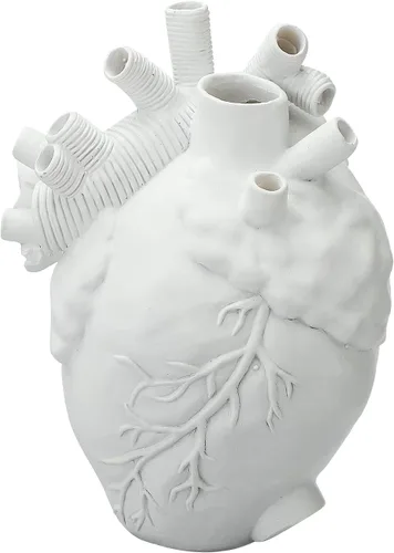 Vista 8 de Florero anatómico de corazón para flores, jarrones con forma de resina, esculturas de ornamento de escritorio, estante para el hogar, centros