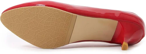 Vista 6 de DADAWEN Zapatos clásicos de tacón bajo para mujer, tacón redondo, tacón de gatito, oficina, trabajo, fiesta, boda