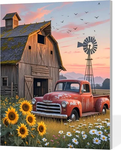 Vista 8 de ACANDYL Kit de pintura de flores por números para adultos principiantes pintura por números para adultos, lienzo de clavel, pintura por números